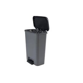 Pedálos szemetes, téglalap alakú, 50 l, CURVER &quot;Compatta&quot;, sötétszürke