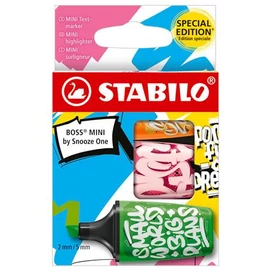 Szövegkiemelő készlet, 2-5 mm, STABILO, &quot;Boss Mini Snooze One&quot;, 3 különböző szín