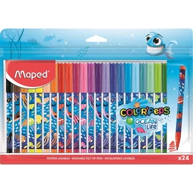 Filctoll készlet, 2 mm, kimosható, MAPED &quot;Color`Peps Ocean Life&quot;, 24 különböző szín