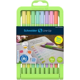 Tűfilc készlet, 0,4 mm, SCHNEIDER &quot;Line-Up Pastel&quot;, 8 különböző pasztell szín