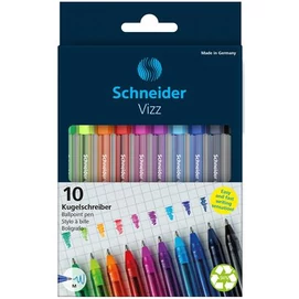 Golyóstoll készlet, 0,5 mm, kupakos, SCHNEIDER &quot;Vizz&quot;, vegyes színek (szín nem választható)
