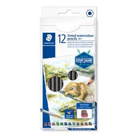 Színezett akvarell ceruza készlet, hatszögletű, STAEDTLER® &quot;tinted 146 10T&quot;, 12 különböző szín