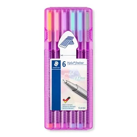 Tűfilc készlet, 0,3 mm, STAEDTLER &quot;Triplus® 334&quot;, 6 különböző pasztell szín
