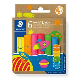 Modellező gyurma készlet, STAEDTLER &quot;Noris® jumbo 842&quot;, 6 különböző neon szín