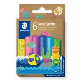 Modellező gyurma készlet, STAEDTLER &quot;Noris® jumbo 842&quot;, 6 különböző csillámos szín