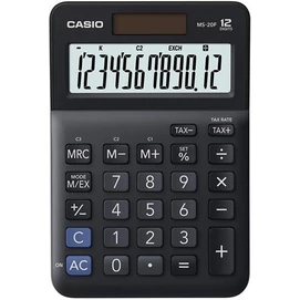 Számológép, asztali, 12 számjegy, CASIO &quot;MS-20 F&quot;, fekete