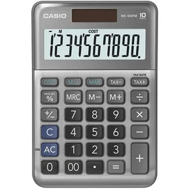 Számológép, asztali, 10 számjegy, CASIO &quot;MS-100 FM&quot;, szürke