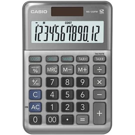 Számológép, asztali, 12 számjegy, CASIO &quot;MS-120 FM&quot;, szürke