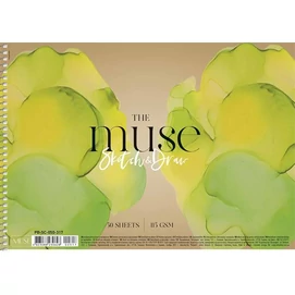Vázlatfüzet, spirál, A4, 115 g, 50 lap, SHKOLYARYK &quot;Sketch&amp;Draw Muse&quot;
