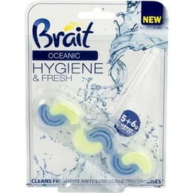 WC tisztító blokk, 2 fázisú, 3x45 g, &quot;Brait Hygiene and fresh&quot;, óceán