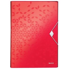 Harmonikamappa, A4, PP, 6 rekeszes, LEITZ &quot;Wow&quot;, piros