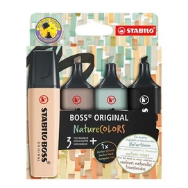 Szövegkiemelő készlet, 2-5 mm, STABILO &quot;BOSS original NatureColors&quot;, 4 különböző szín