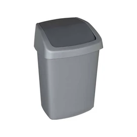 Billenős szemetes, 25 l, CURVER &quot;Swing top&quot;, ezüst/grafit