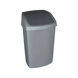 Billenős szemetes, 50 l, CURVER &quot;Swing top&quot;, ezüst/grafit