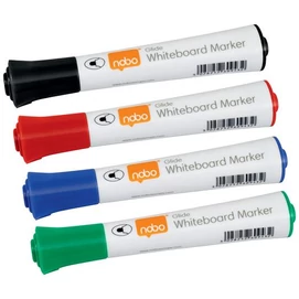 Táblamarker, kúpos hegyű, 2 mm, 10 db, NOBO &quot;Glide&quot;, vegyes