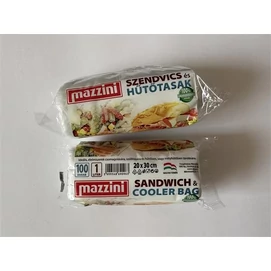 Hűtő- és uzsonnástasak, 100 db, 20x30 cm, 2 l, MAZZINI, átlátszó