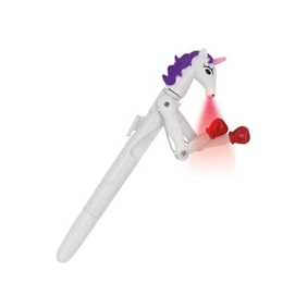 Unikornis golyóstoll, 1 mm, LED fénnyel, WEDO &quot;Lucky Punch&quot;, kék
