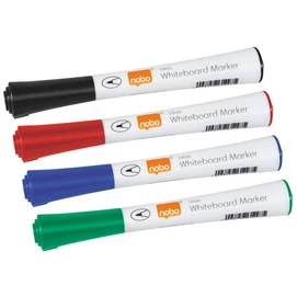 Táblamarker, kúpos hegyű, 1 mm, NOBO &quot;Glide&quot;, 4 különböző szín