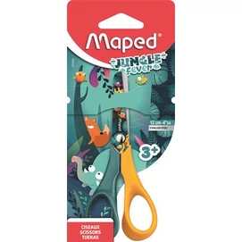 Olló, óvodai, 12 cm, MAPED &quot;Jungle Fever Vivo&quot;, vegyes színek