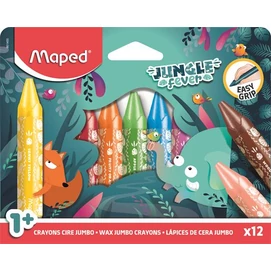 Zsírkréta, vastag, MAPED &quot;Jungle Fever&quot;, 12 különböző színben