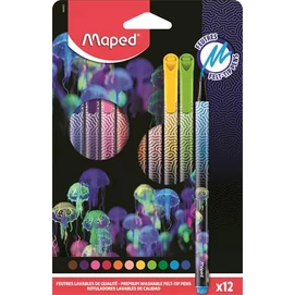 Filctoll készlet, 0,8 mm, kimosható, MAPED &quot;Deepsea Paradise&quot;, 12 különböző szín