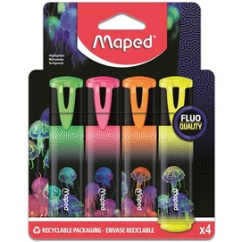 Szövegkiemelő készlet, 1-5 mm, MAPED &quot;Deepsea Paradise Fluo Peps&quot;, 4 különböző szín
