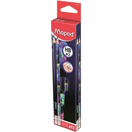 Grafitceruza radírral, HB, háromszögletű, MAPED &quot;Deepsea Paradise&quot;, 12 darab