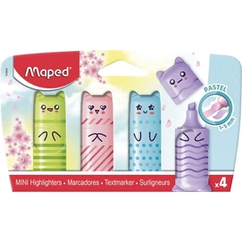Szövegkiemelő készlet, 1-5 mm, MAPED &quot;Mini Pastel&quot;, 4 különböző pasztell szín