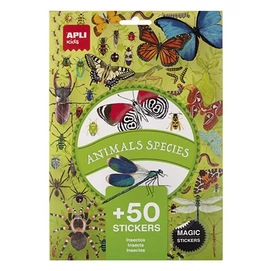 Matrica, újra felhasználható, 50 db, APLI Kids &quot;Stickers&quot;, rovarok