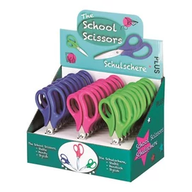 Olló display, iskolai, 14,5 cm, PLUS &quot;Fitcut Smart&quot;, 3 különböző szín
