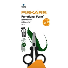 Olló, összecsukható, 11 cm, FISKARS &quot;Functional Form Renew&quot;, fekete