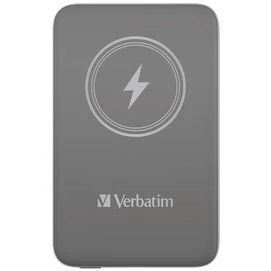 Hordozható akkumulátor, vezeték nélküli töltés, 10000 mAh, VERBATIM &quot;MCP-10, szürke