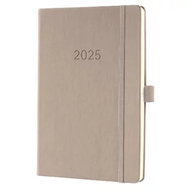 Naptár, A5, heti, 2025, kemény borító, SIGEL &quot;Conceptum&quot;, taupe