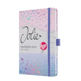 Naptár, A5, heti, 2025, kemény borító, SIGEL &quot;Jolie&quot;, Butterfly Confetti Candy