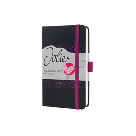 Naptár, A6, heti, 2025, kemény boritó, SIGEL &quot;Jolie&quot;, fekete-pink