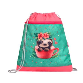 Tornazsák, BELMIL &quot;Cute sloth&quot;, zöld-rózsaszín, lajhár