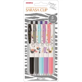 Zseléstoll készlet, 0,33 mm, nyomógombos, ZEBRA &quot;Sarasa Clip Kawai Animal&quot;