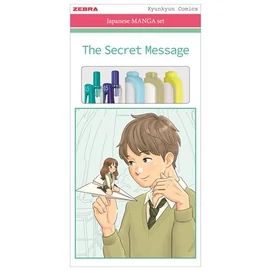 Írószer készlet, ZEBRA &quot;Manga Set, The secret message&quot;, 5 darabos
