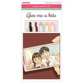 Írószer készlet, ZEBRA &quot;Manga Set, Give me a bite&quot;, 5 darabos