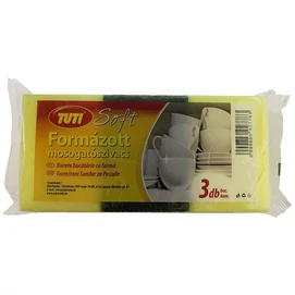 Mosogatószivacs, formázott, 3 db, TUTI &quot;Soft&quot;