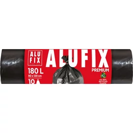 Szemeteszsák 180 l, 10 db, 80x120 cm, 45 µ, ALUFIX, fekete