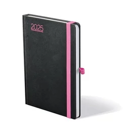 Naptár, tervező, A5, heti, TOPTIMER, &quot;Nero&quot;, fekete-pink