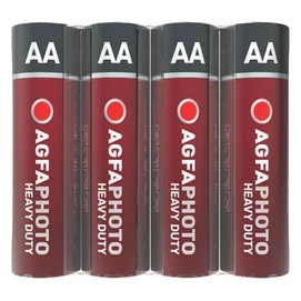 Elem, AA, 4 db, féltartós (szén-cink), zsugor, AGFAPHOTO &quot;Heavy Duty&quot;
