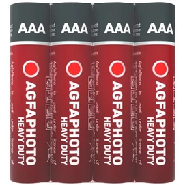 Elem, AAA, 4 db, féltartós (szén-cink), zsugor, AGFAPHOTO &quot;Heavy Duty&quot;