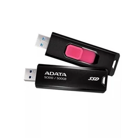 SSD (külső memória), 500GB, USB 3.2, 500/550MB/s, ADATA &quot;SC610&quot;, fekete-piros