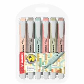 Szövegkiemelő készlet, 1-4 mm, STABILO &quot;Swing cool NatureCOLORS&quot;, 6 különböző szín