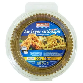 Sütőpapír, szilikonos, Air Fryer készülékhez, kerek, 16 cm, 50 db, MAZZINI &quot;Premium&quot;