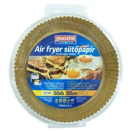 Sütőpapír, szilikonos, Air Fryer készülékhez, kerek, 20 cm, 50 db, MAZZINI &quot;Premium&quot;
