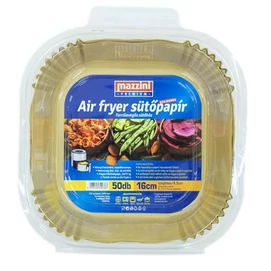 Sütőpapír, szilikonos, Air Fryer készülékhez, szögletes, 16 cm, 50 db, MAZZINI &quot;Premium&quot;