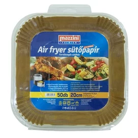 Sütőpapír, szilikonos, Air Fryer készülékhez, szögletes, 20 cm, 50 db, MAZZINI &quot;Premium&quot;